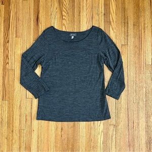 Ibex 3/4 Sleeve Shirt in Gray 100% Merino Wool | Women's Medium